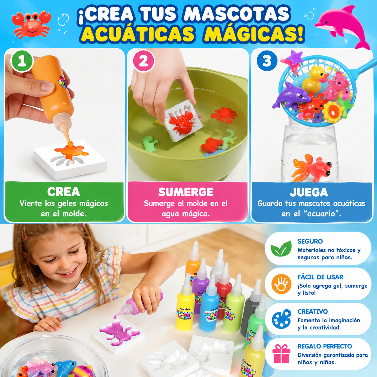 AQUAMAGIA✨ Kit de Squishy Mágicos de Gel